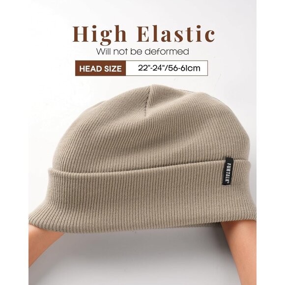 🆕 Women Cream Knit Beanie Hat Acrylic Winter Soft Wearing Warm Unisex Cuffed - Picture 3 of 8